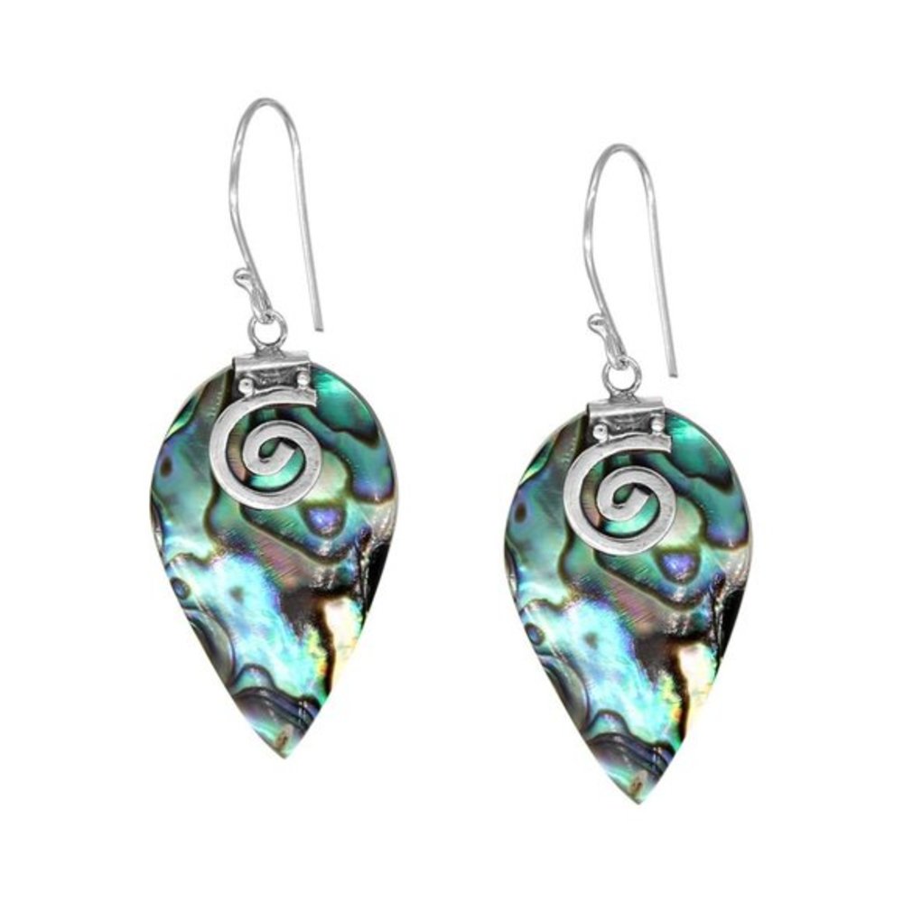 NEW Paua Shell 925 Sterling Silver Drop Earrings